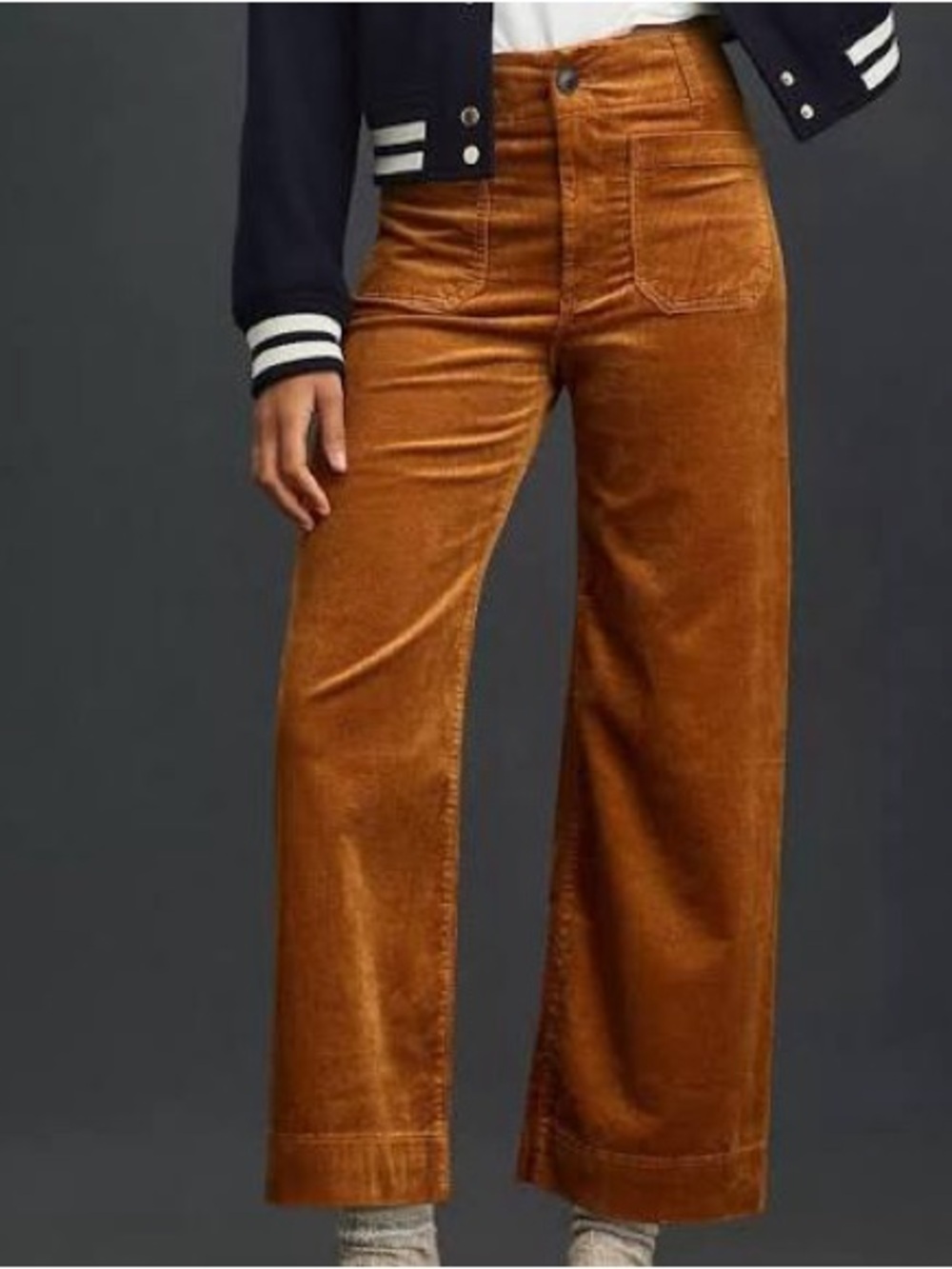 NWT Maeve by Anthropologie The Colette Corduroy Cropped
Wide Leg Pants in Bronze